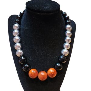 Wood Large Beaded Necklace